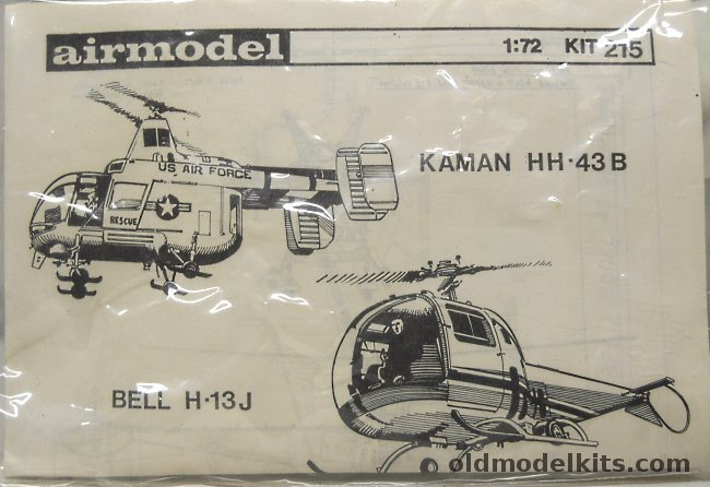 Airmodel 1/72 Kaman HH-43B Huskie and Bell H-13J - Bagged, 215 plastic model kit